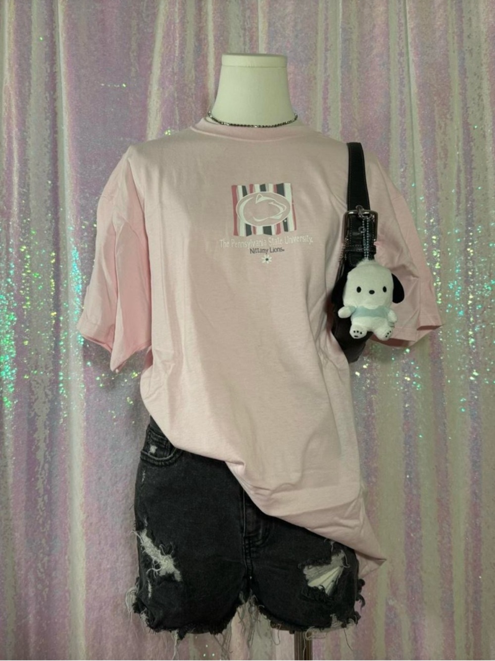 Penn State Baby Pink Coquette Tee Shirt (L) ★彡